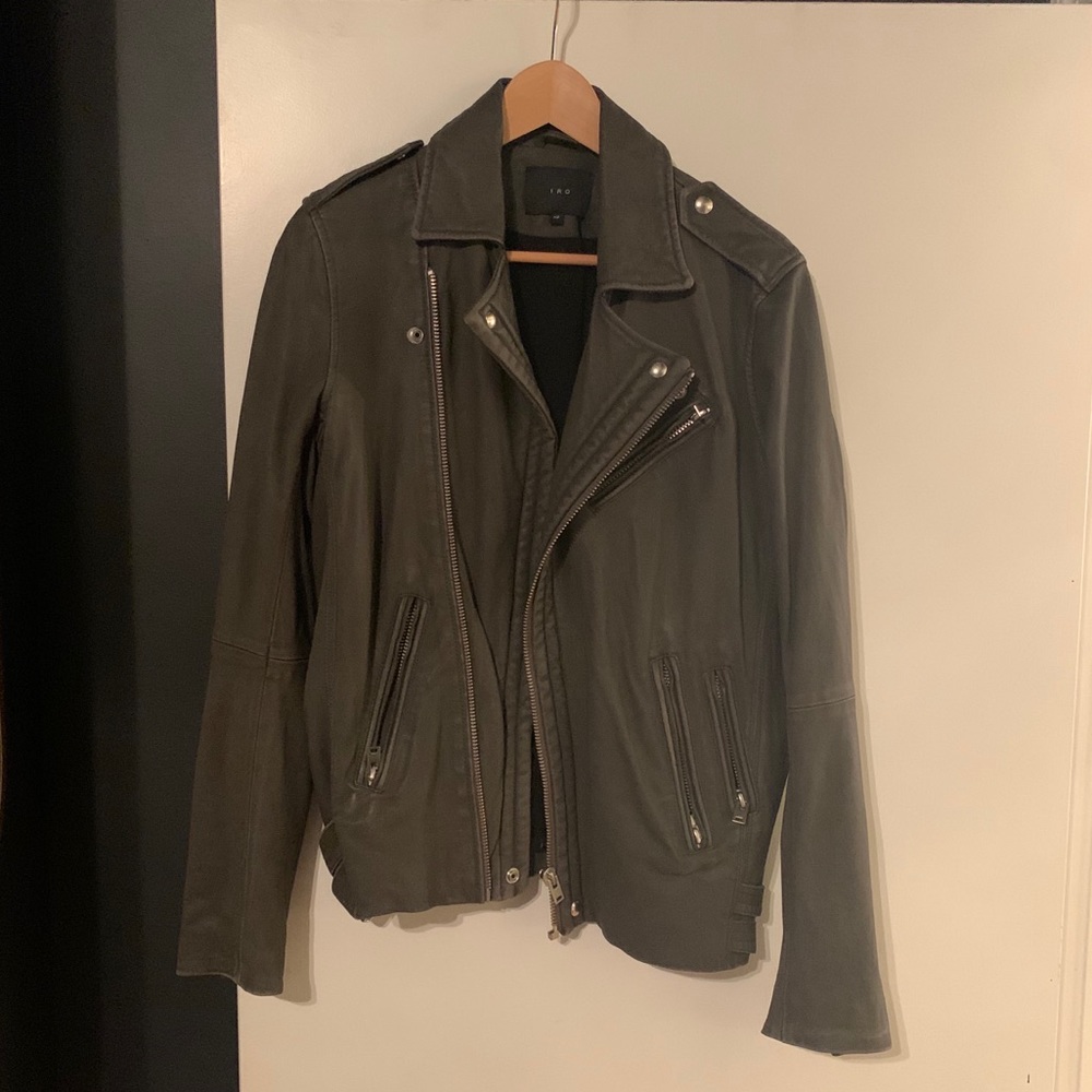 Iro charcoal grey moto jacket unisex